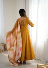 Jf 029 Crunchy Silk With Embroidery Sequence Work Anarkali Dress